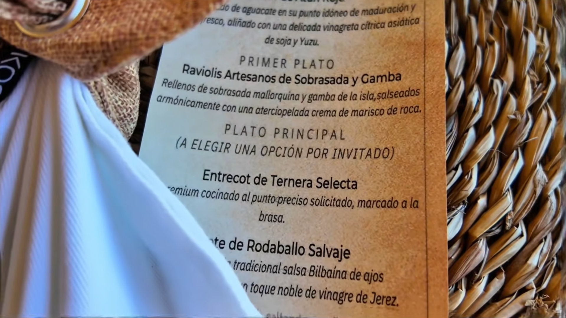 Menu chef privado Mallorca
